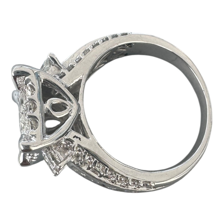 14 carat white gold 3.50 carat princess diamond ring