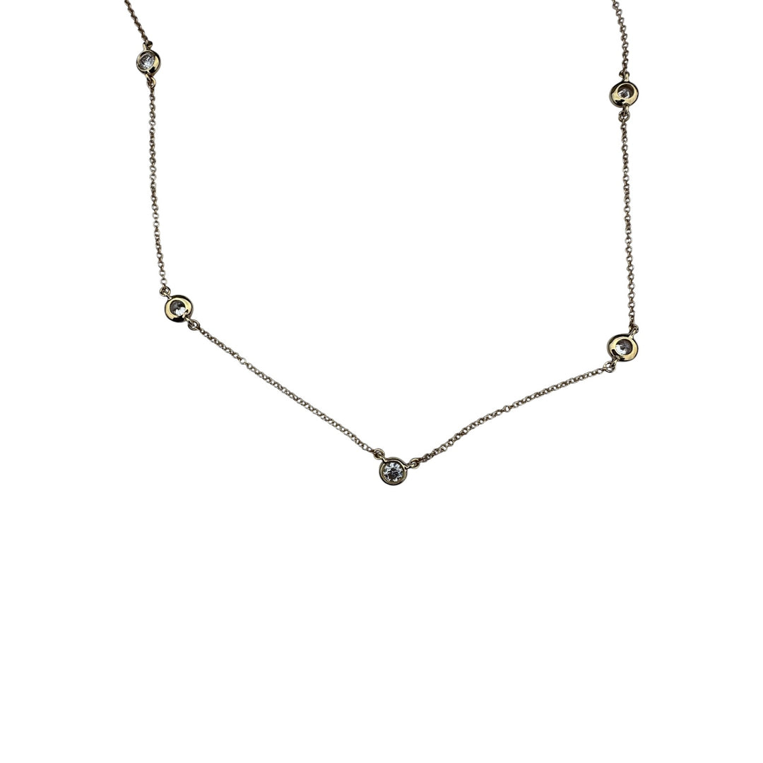 Modern 18 karat Yellow Bezel-Set 7-Diamond Station Necklace 1.40 Ct VS F/G