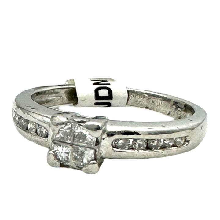 Platinum invisible princess diamond ring .40 carat