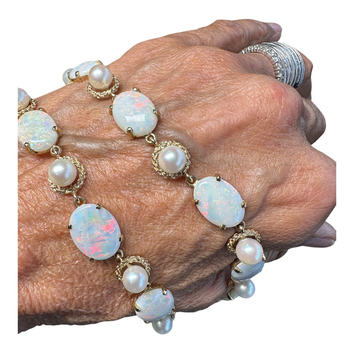 14 karat 30-Carat, Opal Necklace and Earrings Set
