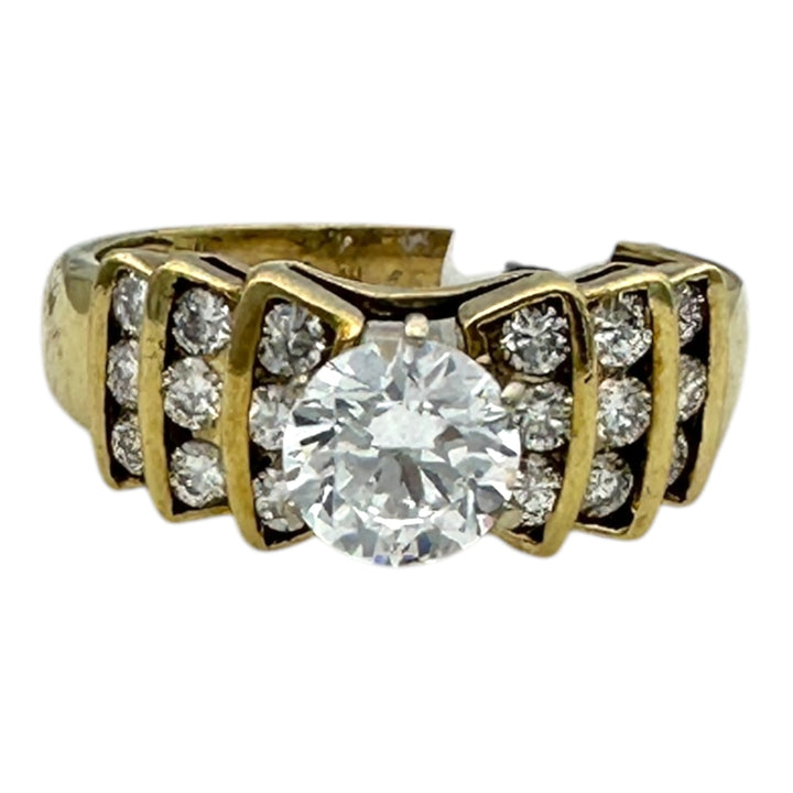 14 karat yellow, gold solitaire, diamond ring .50 carat