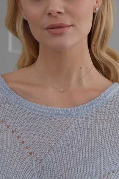14Kt Diamond .55 Ct Marquise Floating Diamond Necklace VS2-H