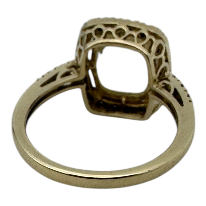 10kt yellow, gold color change, blue-green halo, chocolate-diamond ring