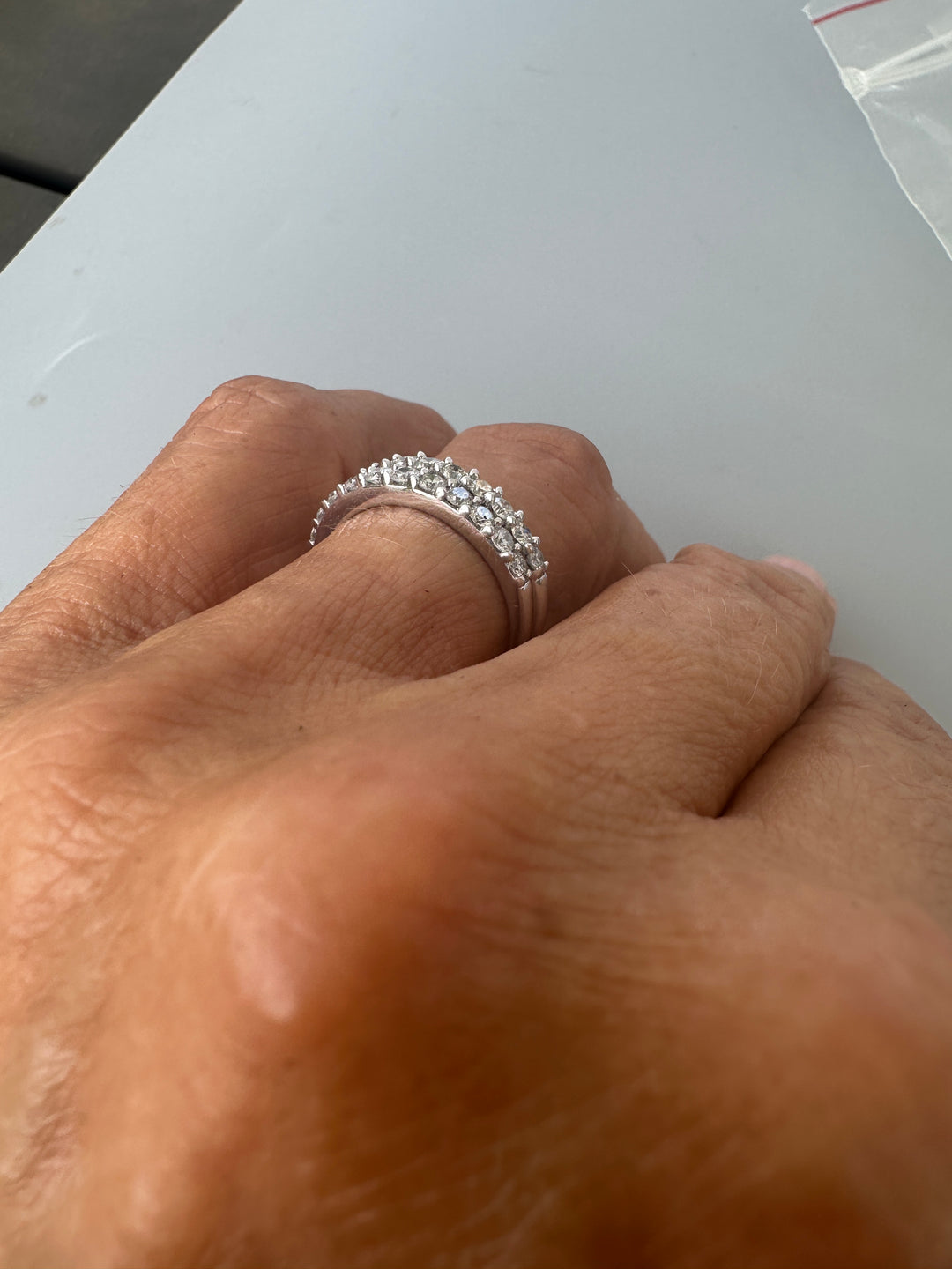Two stackable diamond bands, 1.50 carat total weight 14 karat white gold