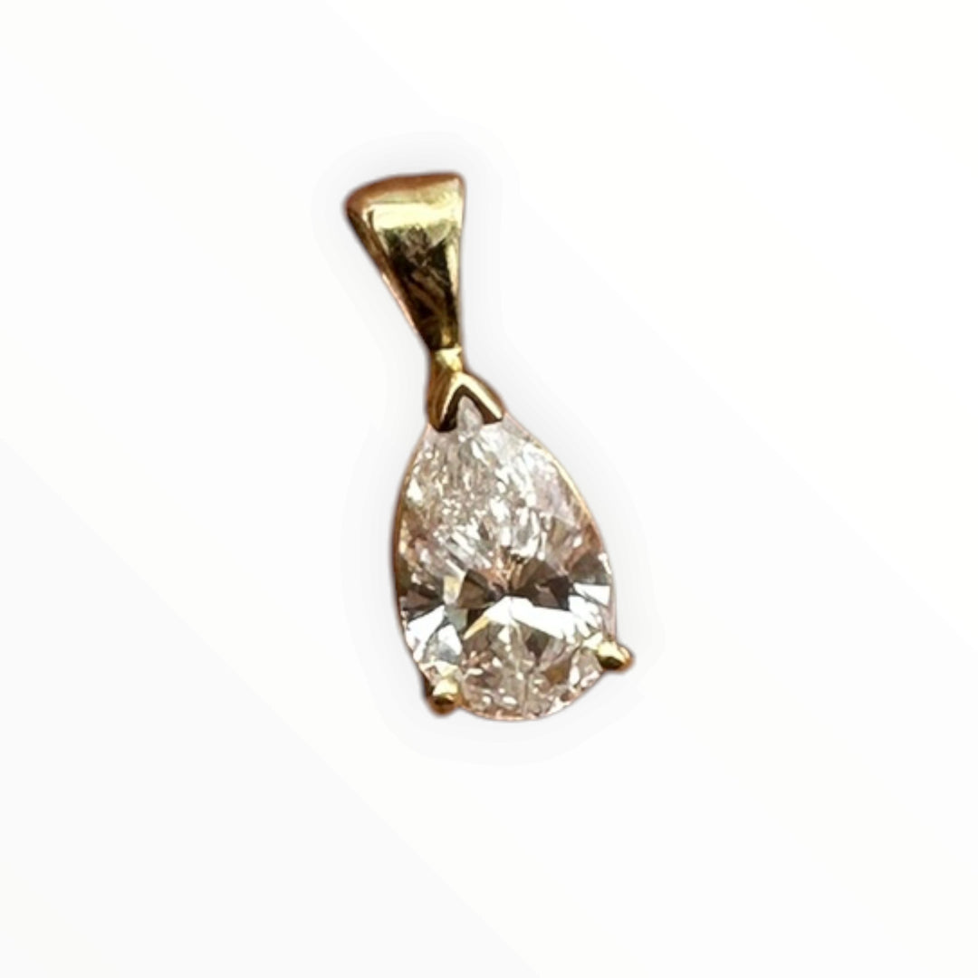 Certified 1.83 Carat Pear Shaped Diamond Solitaire Pendant SI1, E color 14 karat