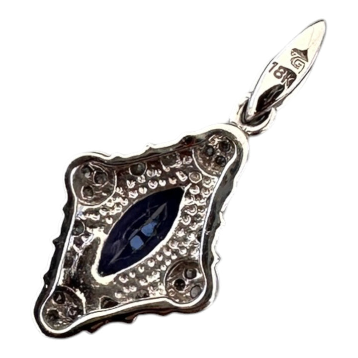 14kt Marquise Tanzanite and Diamond Cluster Pendant