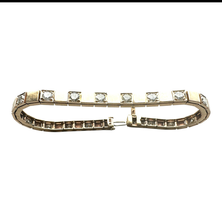 14 karat yellow gold, 2 carat diamond bracelet