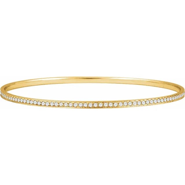 14K Yellow 1 1/2 CTW Natural Diamond 7" Bangle Bracelet