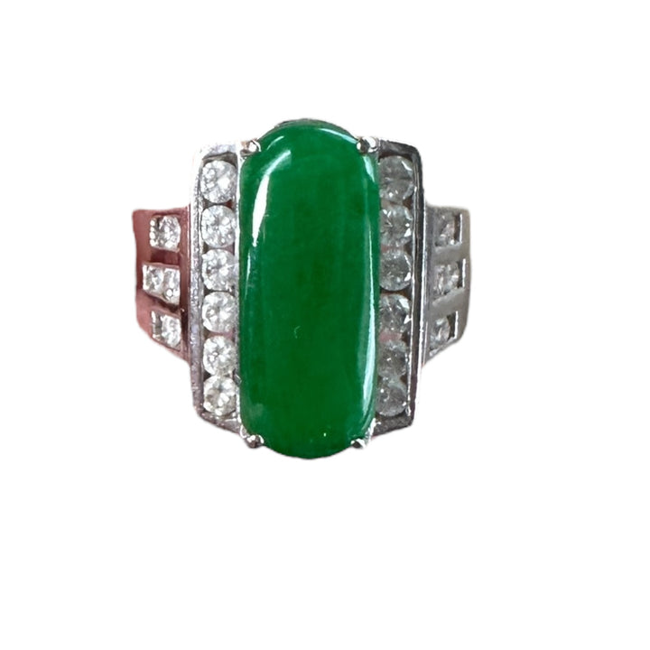 18kt white gold Jadeite 1.00ct Diamond Ring