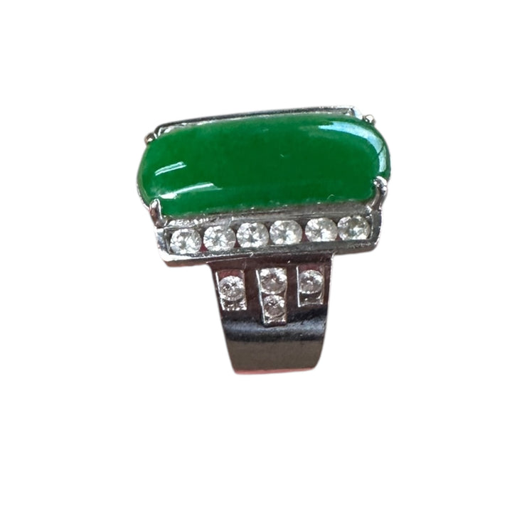 18kt white gold Jadeite 1.00ct Diamond Ring