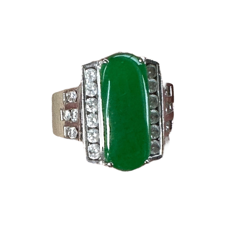 18kt white gold Jadeite 1.00ct Diamond Ring