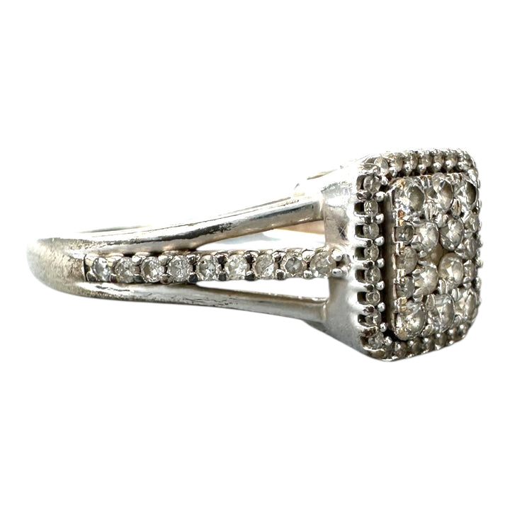 14kt 1.00 Carat Diamond Halo Ring White Gold