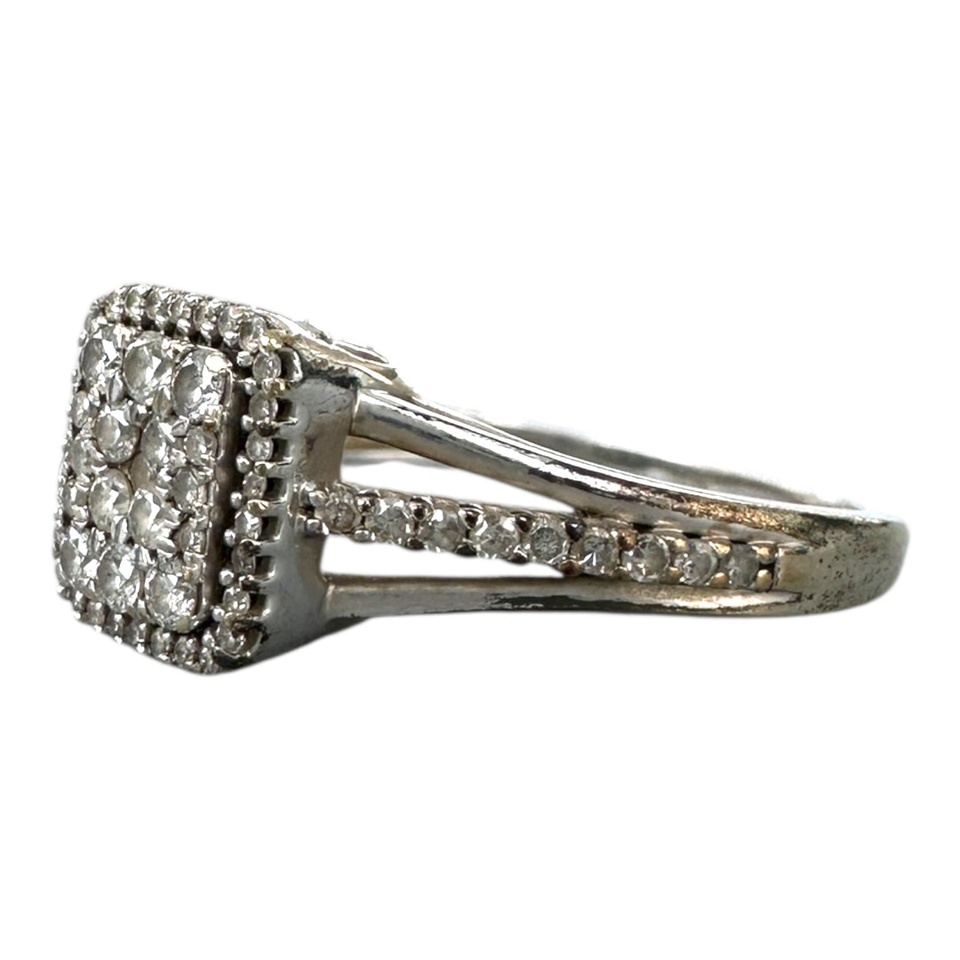 14kt 1.00 Carat Diamond Halo Ring White Gold