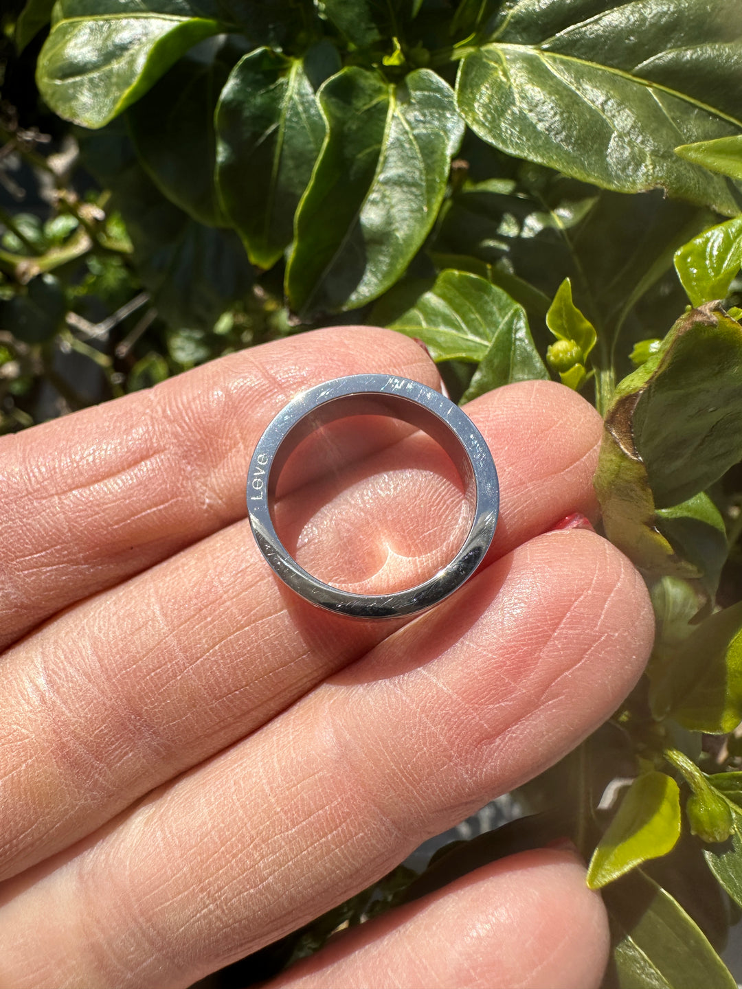 Inspired, Love Ring 18kt White Gold Ring, size 6 1/2