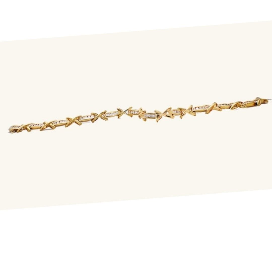Designer Gold 18Kt, VS 1.00 ct Diamond Link X-Channel Tennis Bracelet
