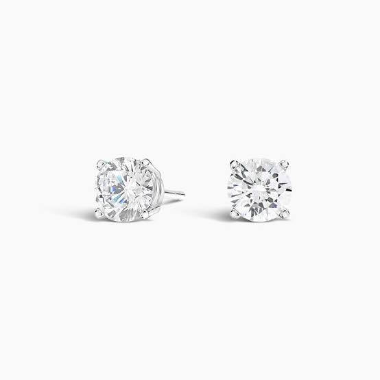 Classic .70 Carat Diamond 14 Karat White, Natural Stud Earrings