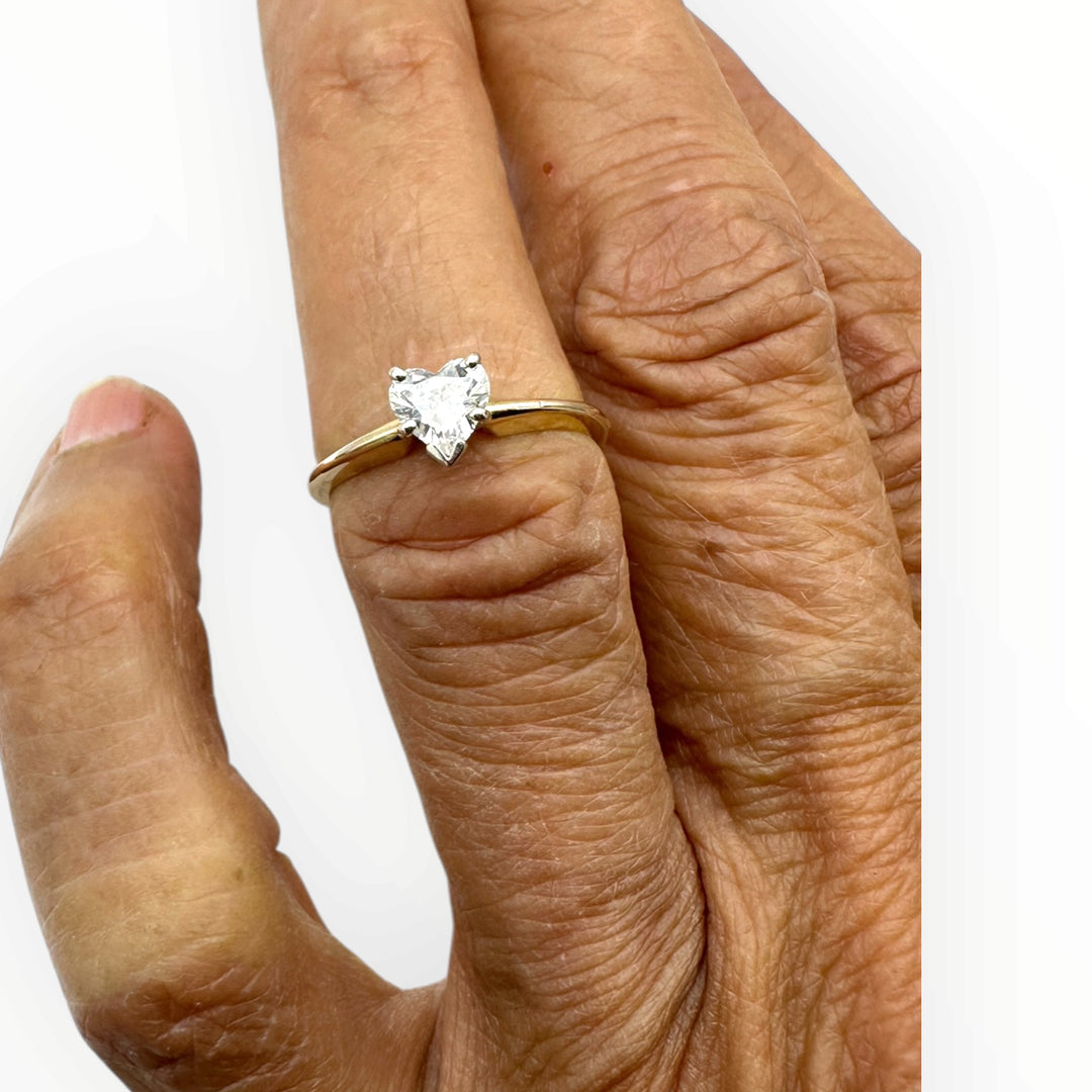 Classic 0.55 Carat Heart-Shaped Diamond Solitaire Ring in 14K Gold
