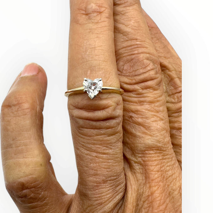 Classic 0.55 Carat Heart-Shaped Diamond Solitaire Ring in 14K Gold