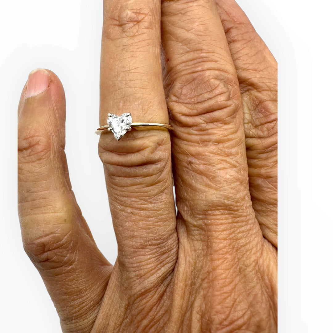 Classic 0.55 Carat Heart-Shaped Diamond Solitaire Ring in 14K Gold