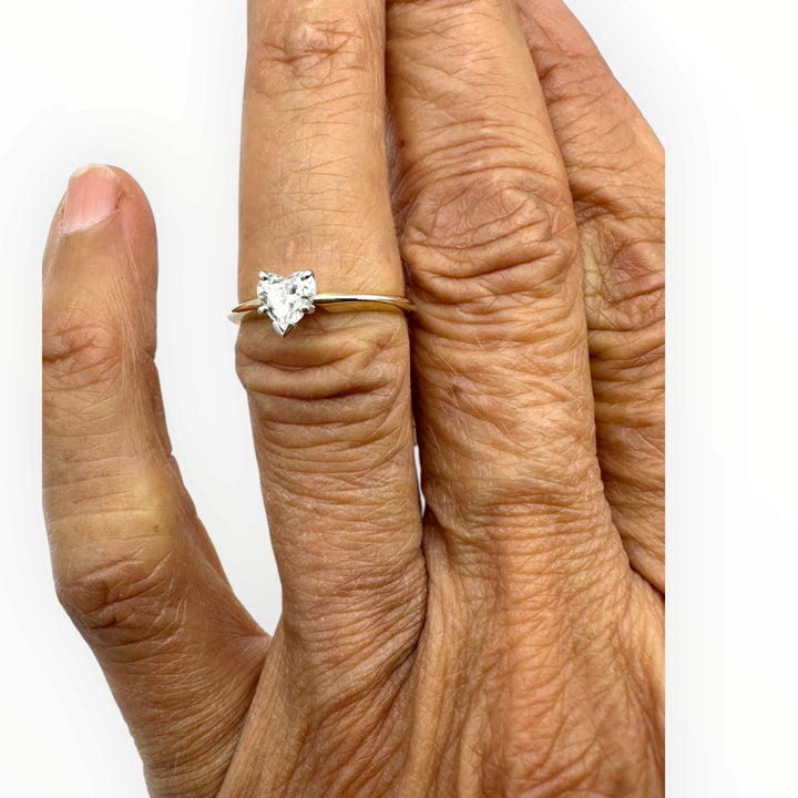 Classic 0.55 Carat Heart-Shaped Diamond Solitaire Ring in 14K Gold