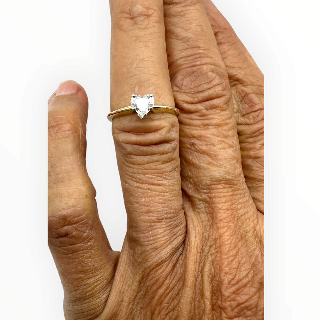 Classic 0.55 Carat Heart-Shaped Diamond Solitaire Ring in 14K Gold
