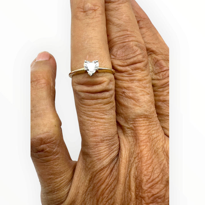Classic 0.55 Carat Heart-Shaped Diamond Solitaire Ring in 14K Gold