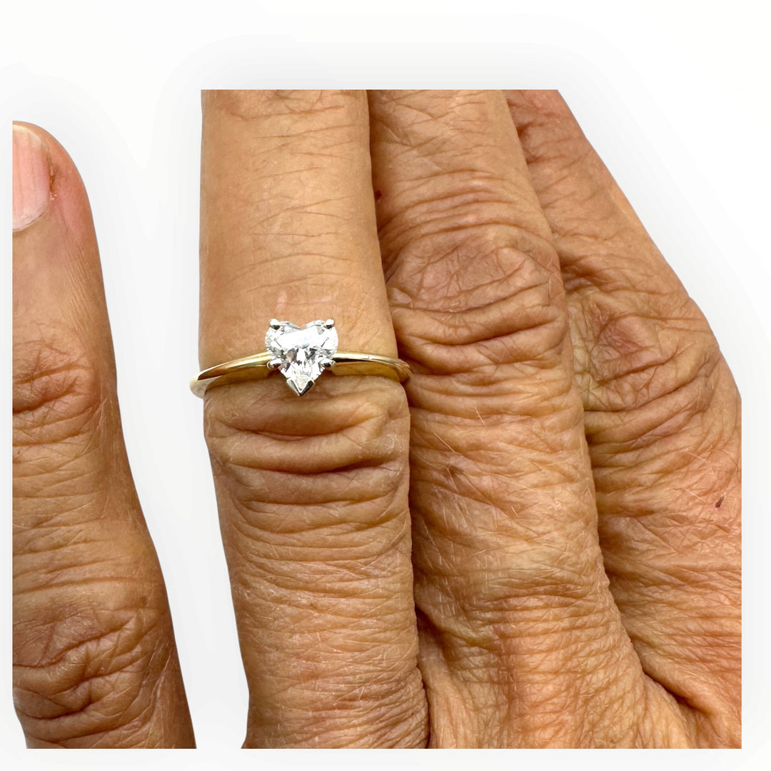 Classic 0.55 Carat Heart-Shaped Diamond Solitaire Ring in 14K Gold