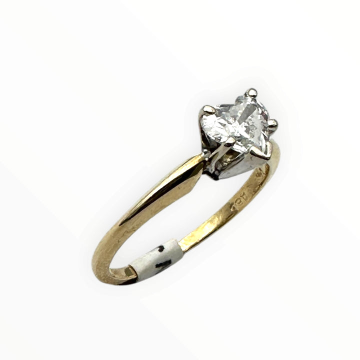 Classic 0.55 Carat Heart-Shaped Diamond Solitaire Ring in 14K Gold