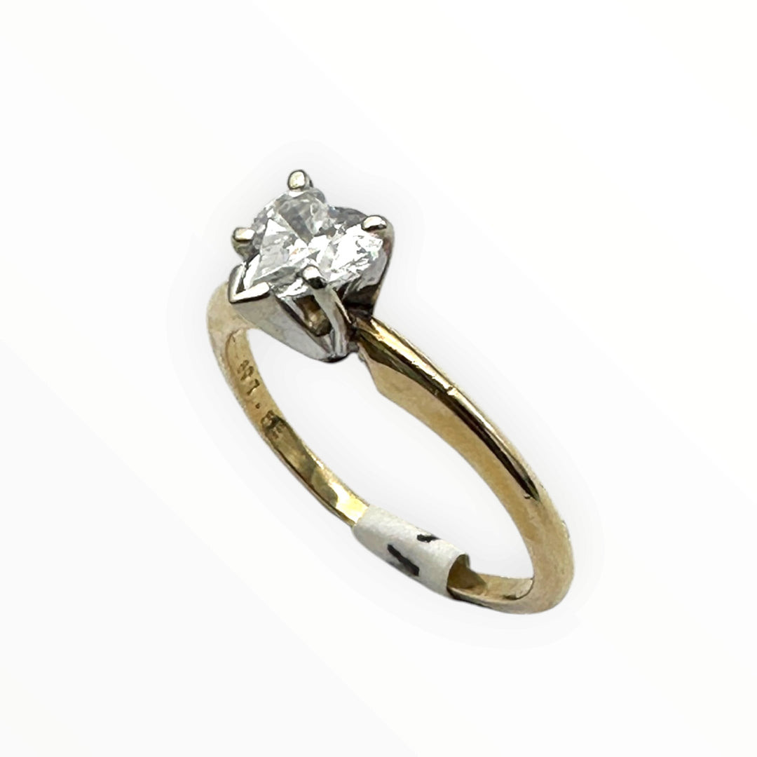 Classic 0.55 Carat Heart-Shaped Diamond Solitaire Ring in 14K Gold