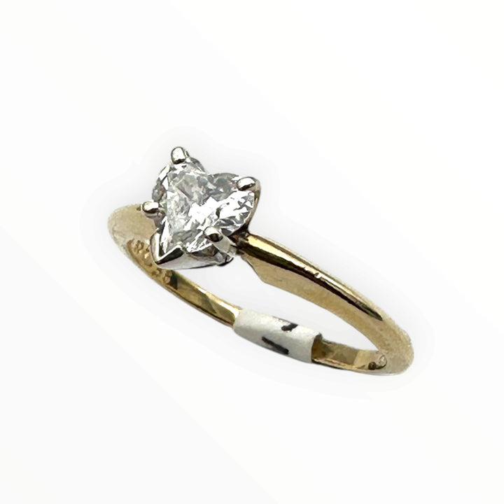 Classic 0.55 Carat Heart-Shaped Diamond Solitaire Ring in 14K Gold