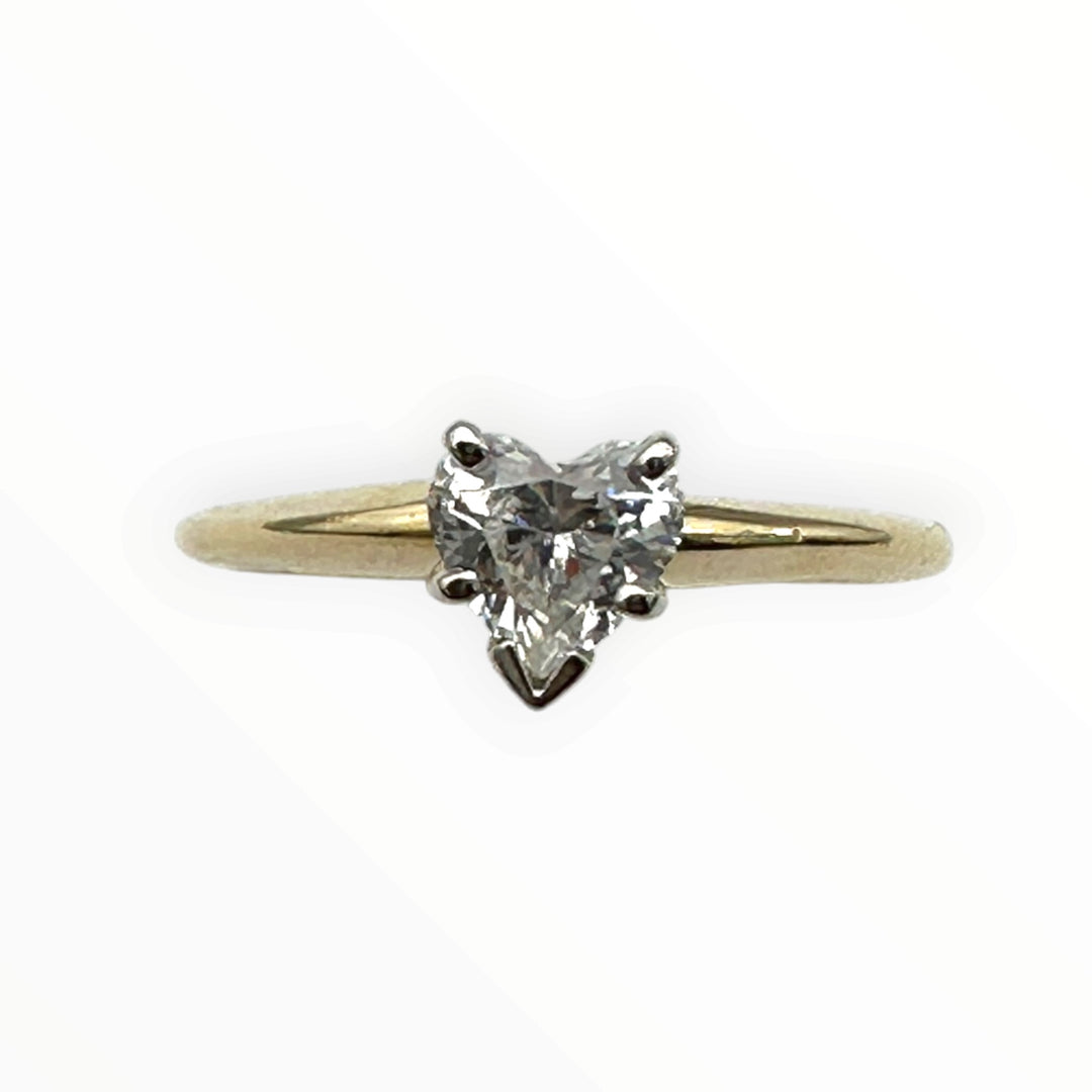 Classic 0.55 Carat Heart-Shaped Diamond Solitaire Ring in 14K Gold