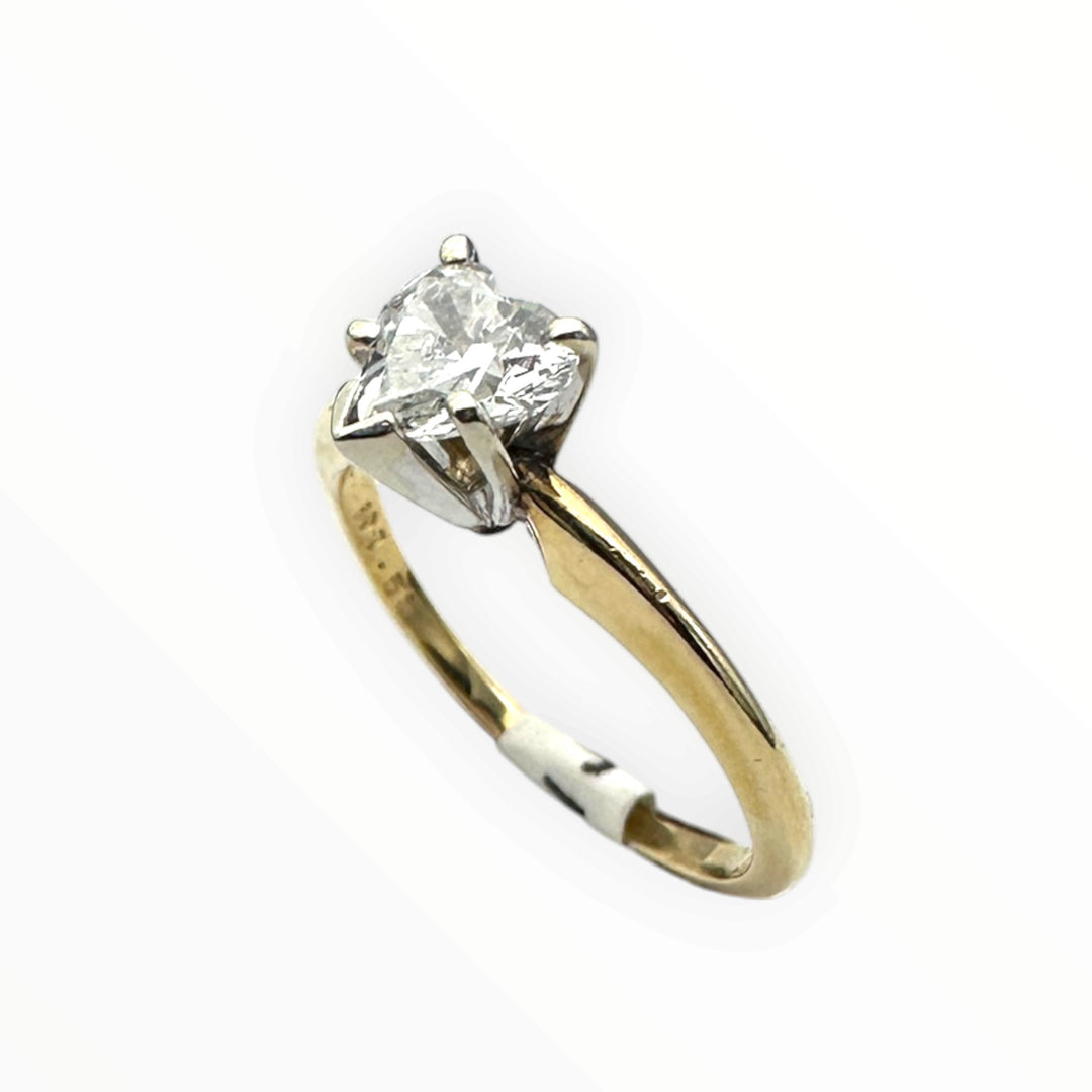 Classic 0.55 Carat Heart-Shaped Diamond Solitaire Ring in 14K Gold