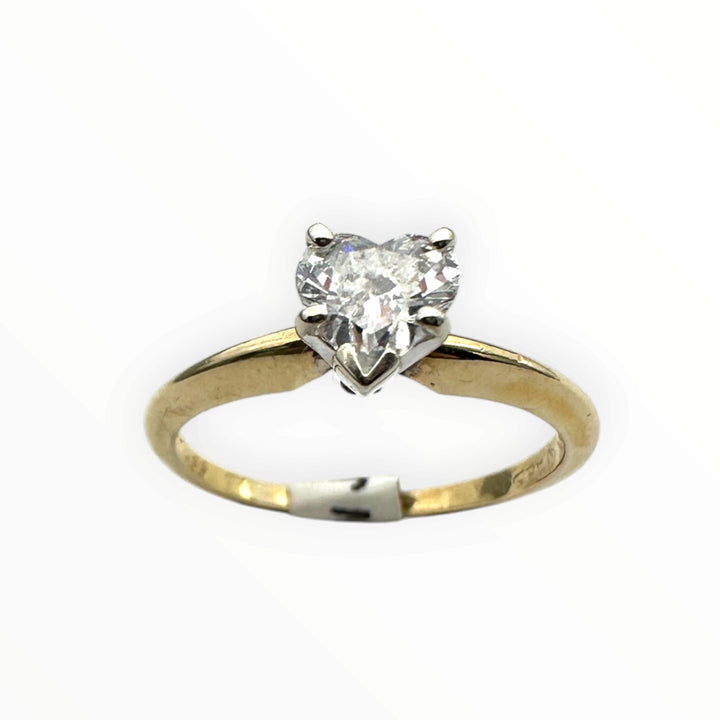 Classic 0.55 Carat Heart-Shaped Diamond Solitaire Ring in 14K Gold