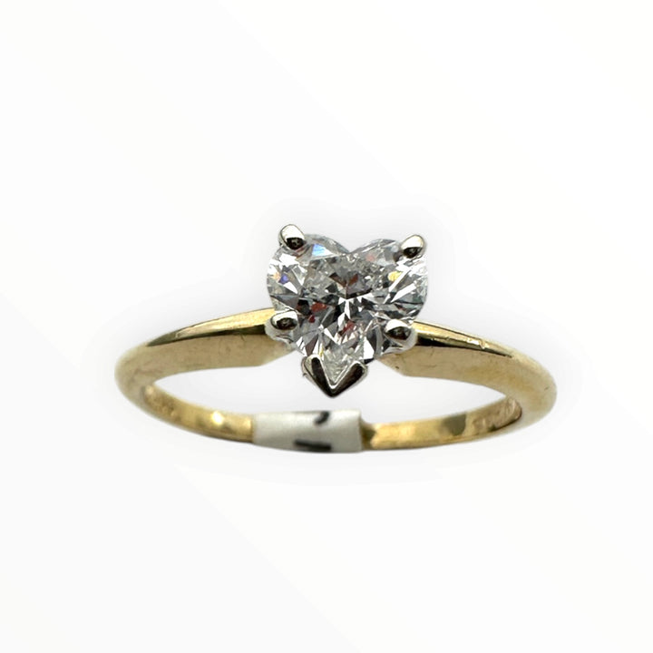 Classic 0.55 Carat Heart-Shaped Diamond Solitaire Ring in 14K Gold