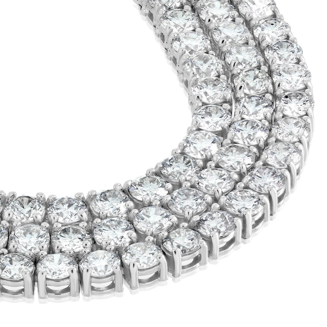 22.80 Carat Riviera Diamond Tennis Necklace 20" Length White Gold