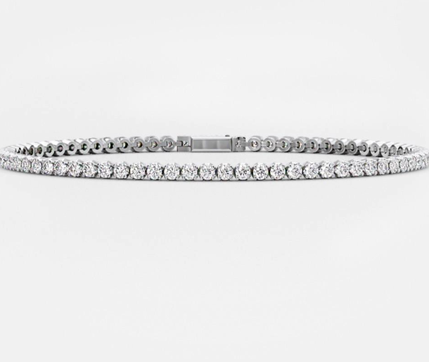 14kt Lab Grown Diamond Tennis Bracelet VS Quality Near Colorless