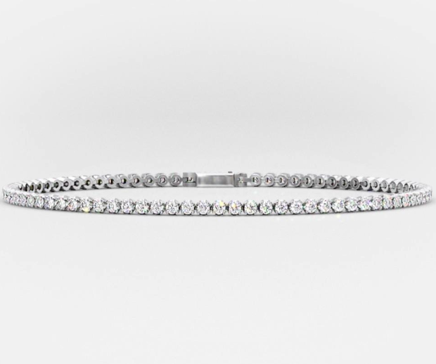 14 Karat Lab Grown Diamond Tennis Bracelet VS Quality Near Colorless