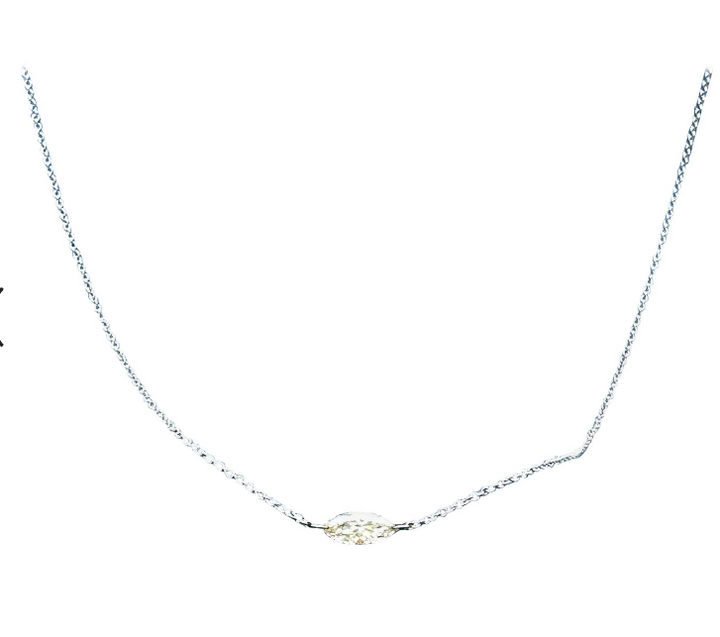 14Kt Diamond .55 Ct Marquise Floating Diamond Necklace VS2-H