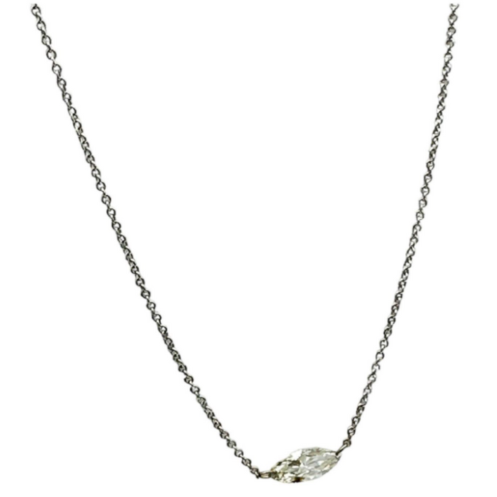 14Kt Diamond .55 Ct Marquise Floating Diamond Necklace VS2-H