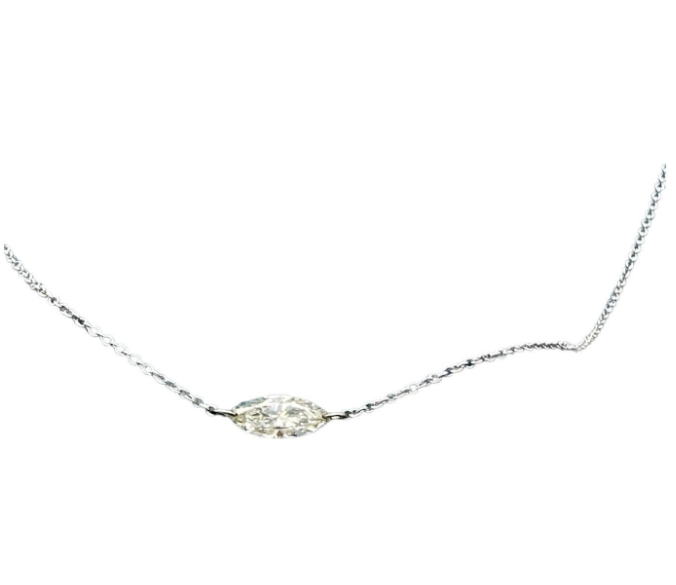 14Kt Diamond .55 Ct Marquise Floating Diamond Necklace VS2-H