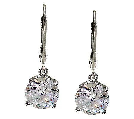 Single Prong Leverback Dangle Earrings 1.50 Carat