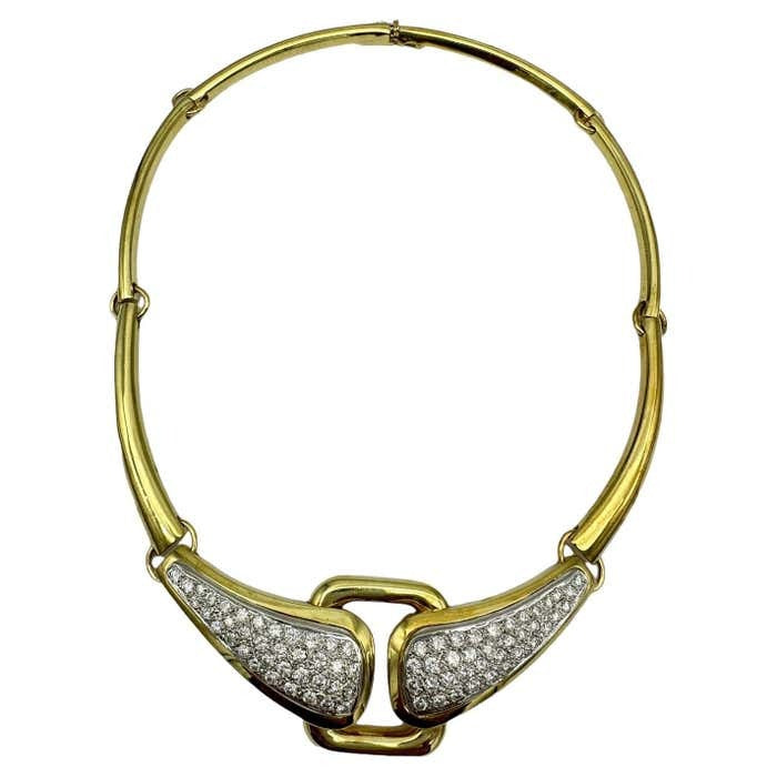 18Kt Choker 6.00 Ct Diamond Pave Necklace