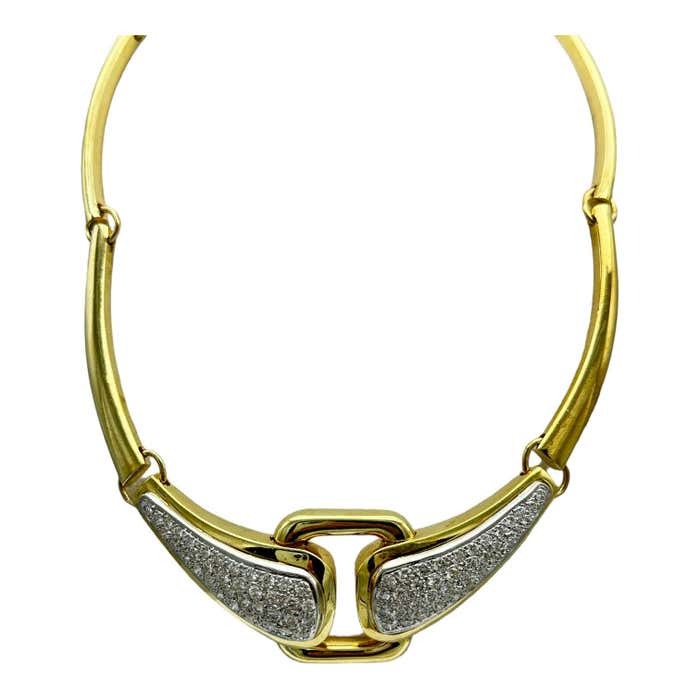18Kt Choker 6.00 Ct Diamond Pave Necklace