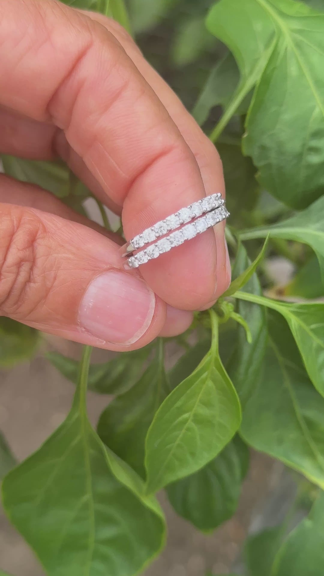 Two stackable diamond bands, 1.50 carat total weight 14 karat white gold