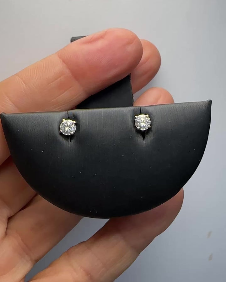 Classic .70 Carat Diamond 14 Karat White, Natural Stud Earrings