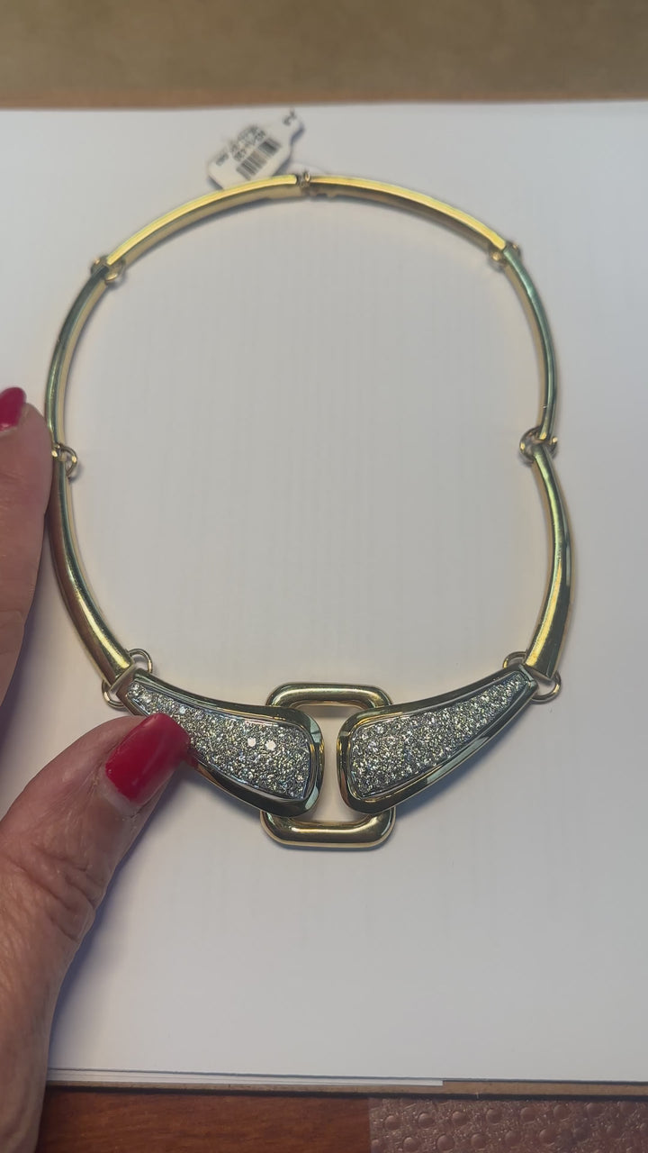 18 Karat Choker 6.00 Carat Diamond Pave Necklace