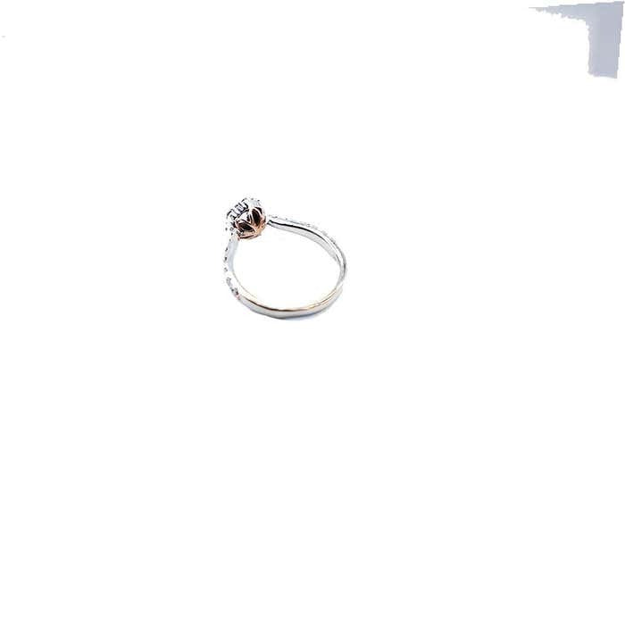Halo .69 Carat Engagement White and Pink 14 Karat Gold Ring