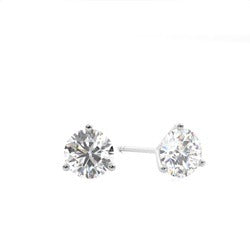 .78 Carat Round Natural Diamond Earrings 14Kt Martini 3-Prong VS2-G