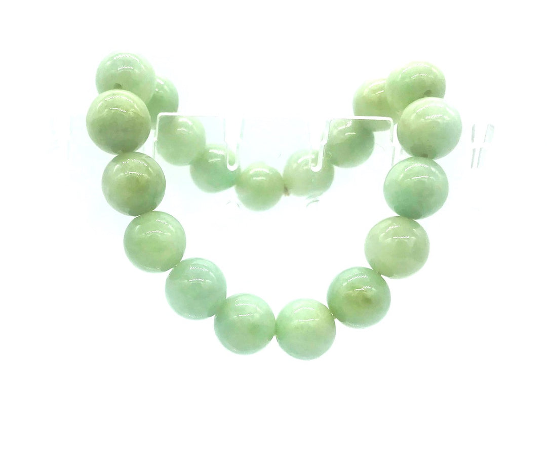 10.30 mm Green Jade Bead Expandable Bracelet