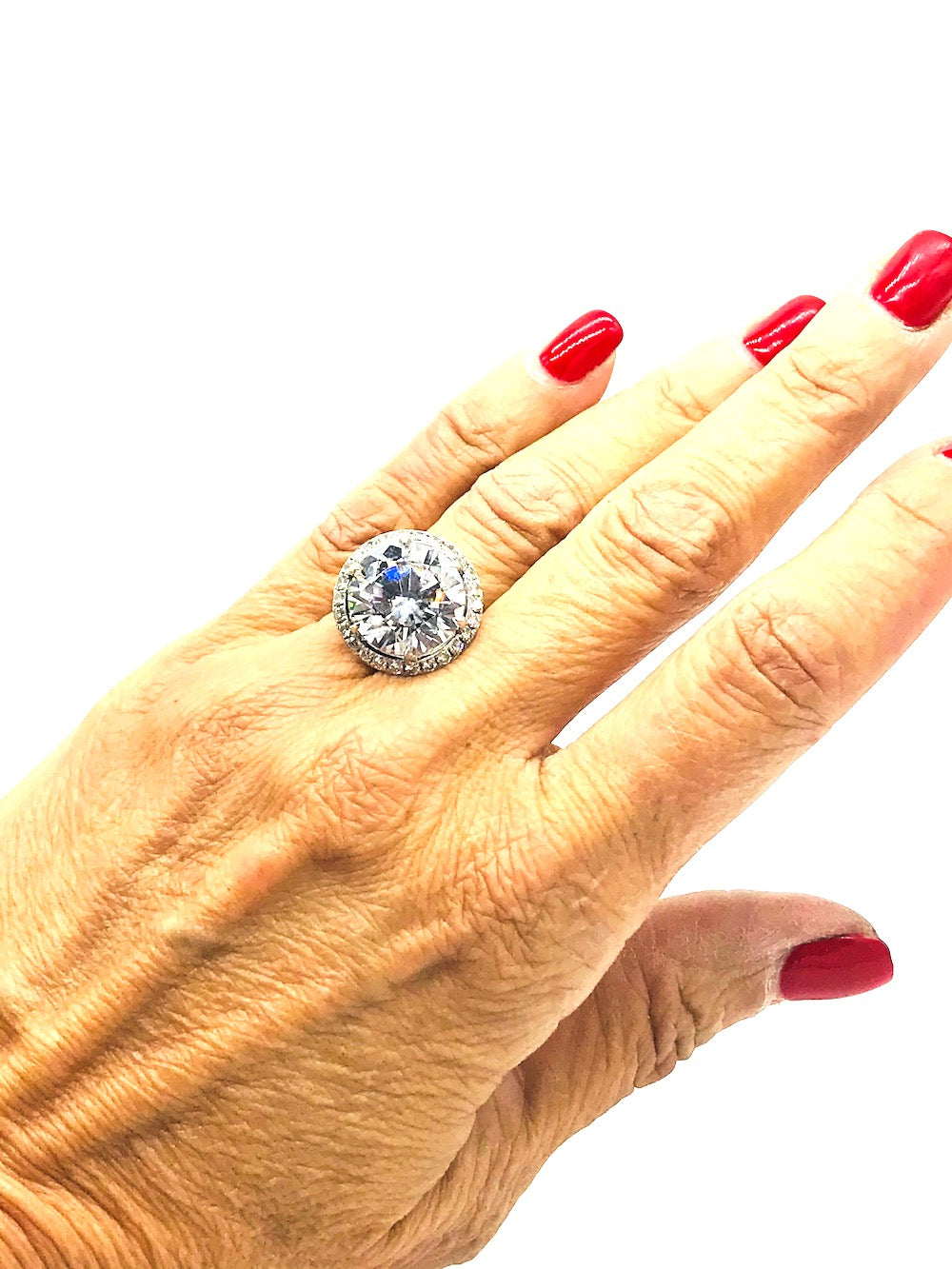 14k Engagement Diamond Halo Ring  12 CT